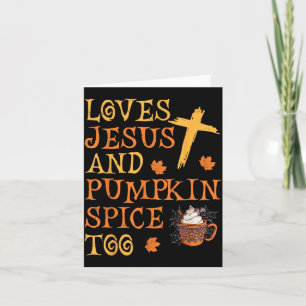 Lustiger Halloween-Liebhaber Jesu und Pumpkin Spic Karte