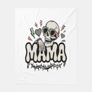 Lustiger Halloween Mama Cooler Schädel Fleecedecke