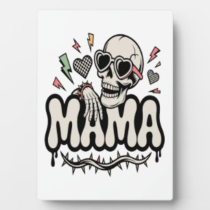 Lustiger Halloween-Mama-Cooler-Totenkopf Fotoplatte