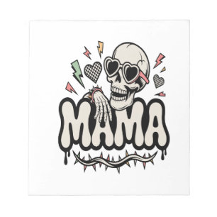 Lustiger Halloween Mama Cooler Totenkopf Notizblock