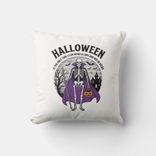 Lustiger Halloween-Mantel-Skeleton-Zitat Vintage-D Kissen