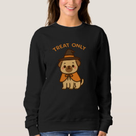 Lustiger Halloween-Mops-Hexen-Pullover für Frauen Sweatshirt