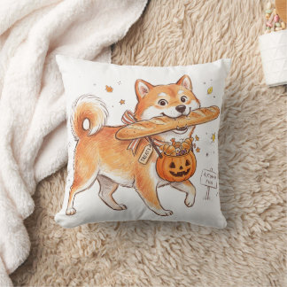 Lustiger Halloween Shiba Inu Hund Baguette Brot Ki Kissen