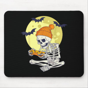 Lustiger Halloween-Skelett-Gamer-Videospiele-Junge Mousepad