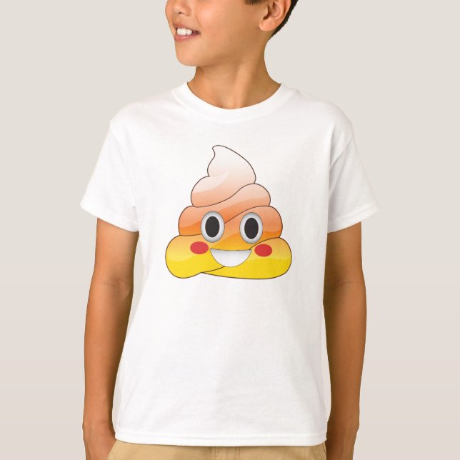 Lustiger Halloween-Süßigkeits-Mais Emoji kacken T-Shirt (Vorderseite)