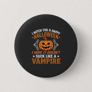Lustiger Halloween Vampir Kürbis Button