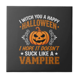 Lustiger Halloween Vampir Kürbis Fliese