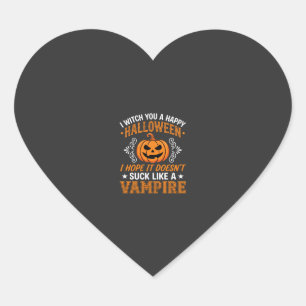 Lustiger Halloween Vampir Kürbis Herz-Aufkleber