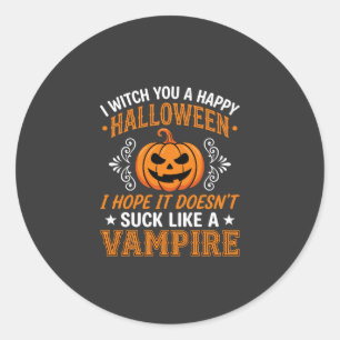 Lustiger Halloween Vampir Kürbis Runder Aufkleber