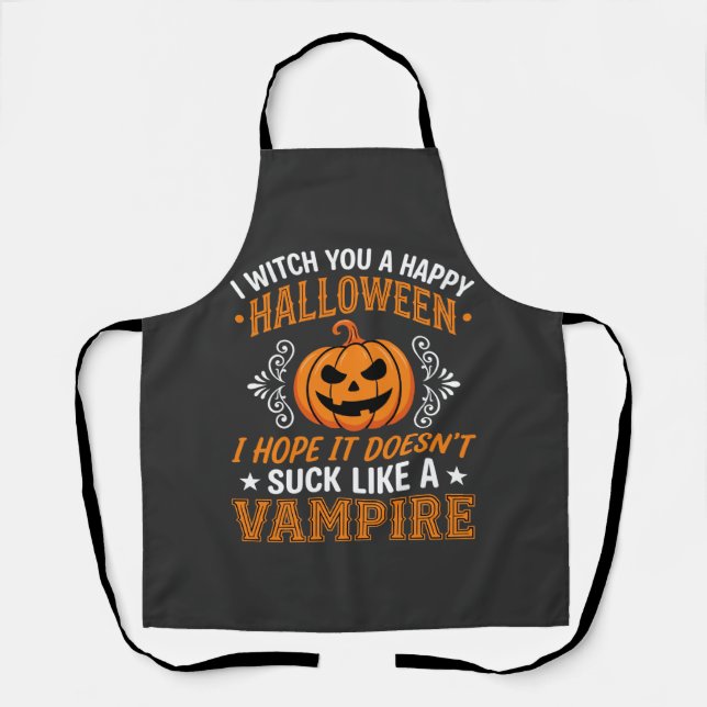 Lustiger Halloween Vampir Kürbis Schürze (Vorderseite)