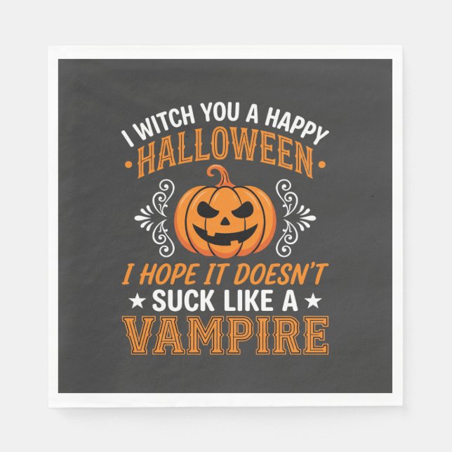 Lustiger Halloween Vampir Kürbis Serviette (Vorderseite)