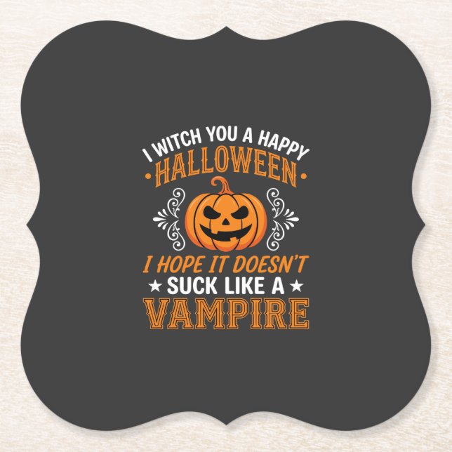 Lustiger Halloween Vampir Kürbis Untersetzer (Vorderseite)