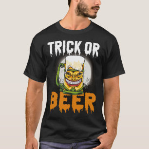 Lustiger Halloween Zombie Bier Lustiger Trick oder T-Shirt