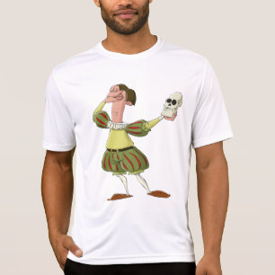 Lustiger Hamlet Shakespeare Schauspieler hält Tote T-Shirt