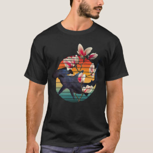 Lustiger Hammerhai im Vintage-Blumenstil T-Shirt