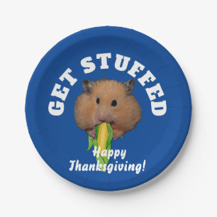 Lustiger Hamster Thanksgiving Pappteller