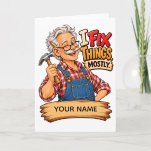 Lustiger Handyman – Personalisiertes Opa-Geschenk Karte