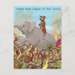 Lustiger Hannibal Barca erobert Land Postkarte