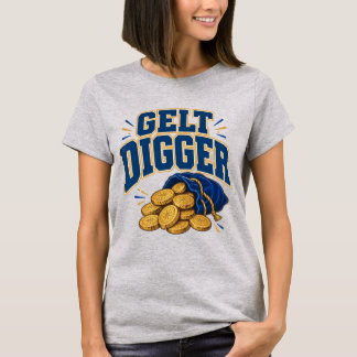 Lustiger Hanukkah-Schokoladen-Geld-Beutel Gelt Dig T-Shirt