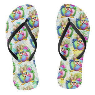 Lustiger Hase beißt in ein Osterei Flip Flops