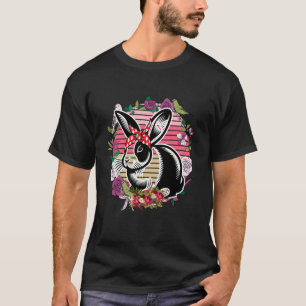Lustiger Hase Bunny Floral Kaninchen Tierliebhaber T-Shirt