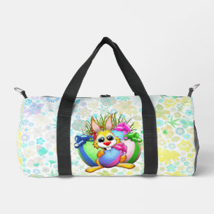 Lustiger Hase, der ein Osterei beißt Duffle Bag