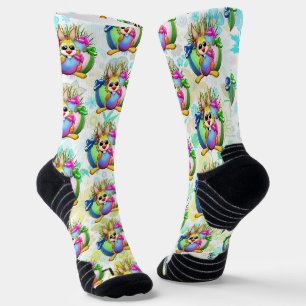 Lustiger Hase, der ein Osterei beißt Socken