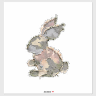 Lustiger Hase Häkeln Patchwork-Tarnung Kaninchen F Aufkleber