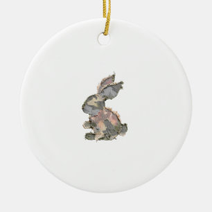 Lustiger Hase Häkeln Patchwork-Tarnung Kaninchen F Keramik Ornament