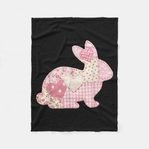 Lustiger Hase Herz Blumen-Patchwork-Hase Frohe Ost Fleecedecke