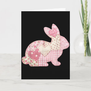 Lustiger Hase Herz Blumen-Patchwork-Hase Frohe Ost Karte