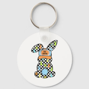 Lustiger Hase Kaninchen Ostereier Frohe Ostern Kar Schlüsselanhänger