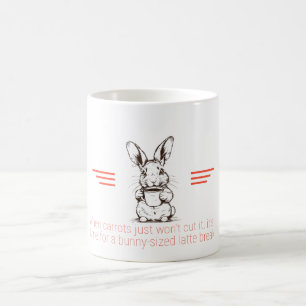 Lustiger Hase Latte Pause Kaffee Liebhaber Zitat Kaffeetasse