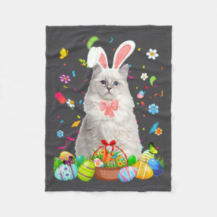 Lustiger Hase Ragdoll Katze Osterei Fleecedecke