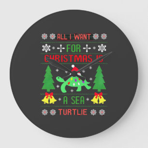 Lustiger hässlicher Alles, was ich zu Weihnachten Große Wanduhr