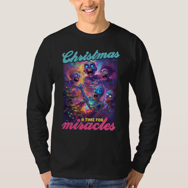 Lustiger hässlicher Pullover Weihnachtsbaum Zombie (Vorderseite)