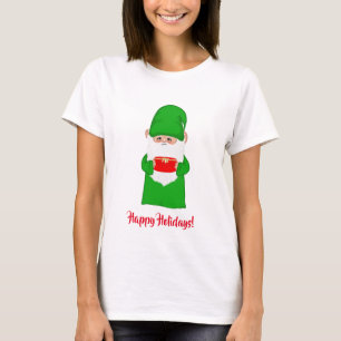 Lustiger hässlicher Weihnachts-Gnom in grünem häss T-Shirt