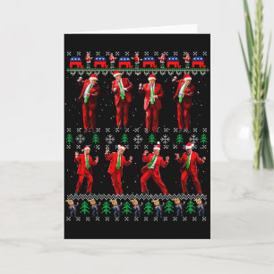 Lustiger hässlicher Weihnachtsmann Trump Tanz-Stil Karte
