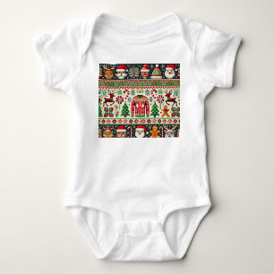 Lustiger hässlicher Weihnachtspullover Baby-Body Baby Strampler