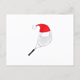 Lustiger hässlicher Weihnachtspullover Tennis Sant Feiertagspostkarte