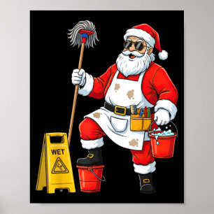 Lustiger Hausmeister Weihnachtsmann Weihnachten Gr Poster
