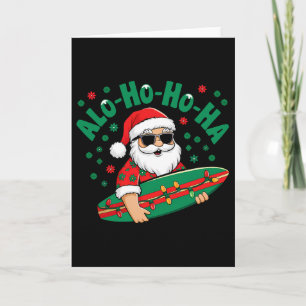 Lustiger Hawaiian Alo-ho-ho-ha Weihnachtsmann Surf Karte
