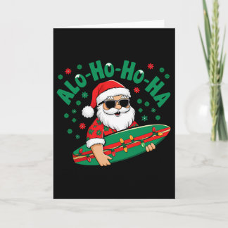 Lustiger Hawaiianischer Alo-ho-ho-ha Weihnachtsman Karte
