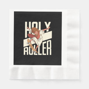 Lustiger Heiliger Roller Skateboarding Jesus Serviette