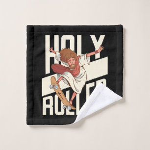 Lustiger Heiliger Roller Skateboarding Jesus Waschlappen