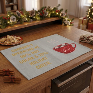 Lustiger heißer Kakao und festliche Weihnachtsstim Geschirrtuch