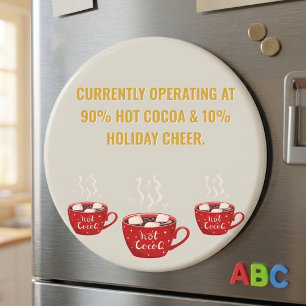 Lustiger heißer Kakao und festliche Weihnachtsstim Magnet