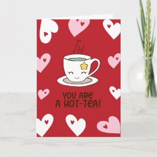 Lustiger Heißtee-Teepunsch zum Valentinstag Feiertagskarte