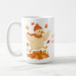 Lustiger Herbstbecher 'Gans springt zuerst, harkt Kaffeetasse