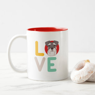 Lustiger Herz-Hundeliebhaber Zweifarbige Tasse